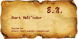 Bart Nándor névjegykártya