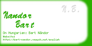 nandor bart business card